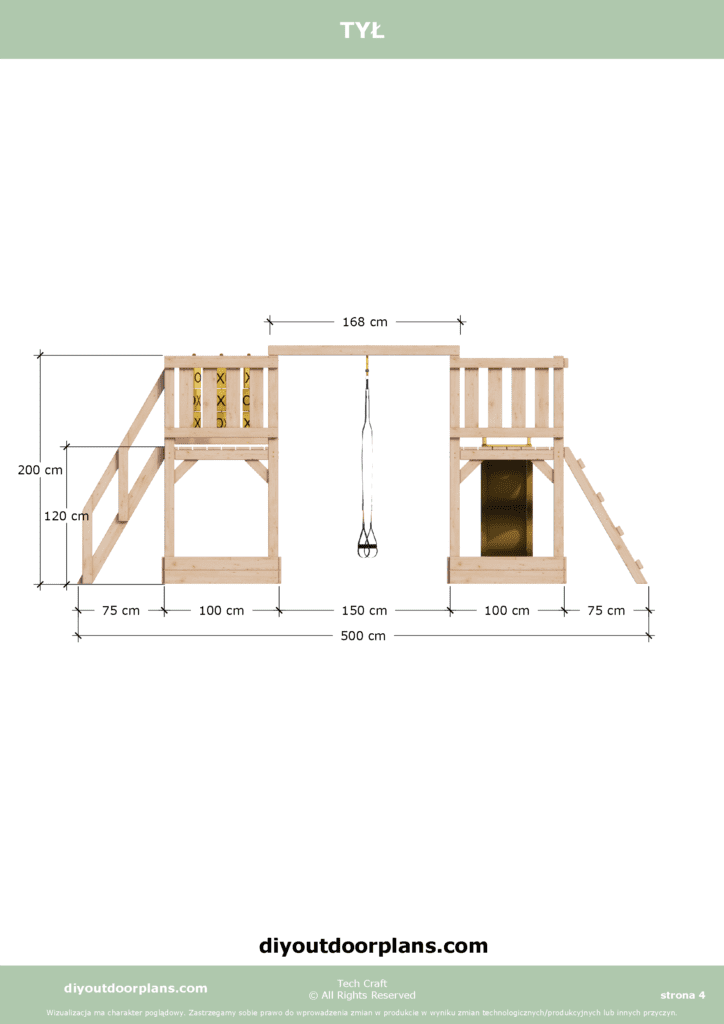 Plac Zabaw drewniany, Małpi Gaj, Siłownia Zewnętrzna FIT-SET 2
