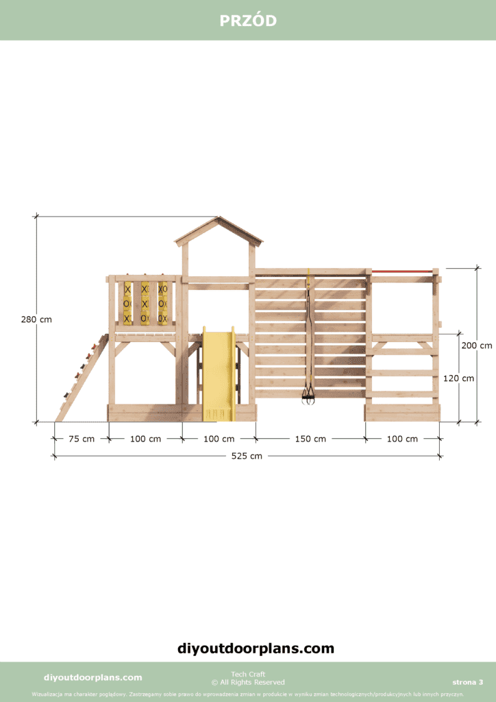 Plac Zabaw drewniany, Małpi Gaj, Siłownia Zewnętrzna FIT-SET 4