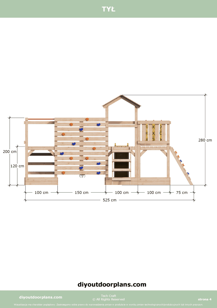 Plac Zabaw drewniany, Małpi Gaj, Siłownia Zewnętrzna FIT-SET 4