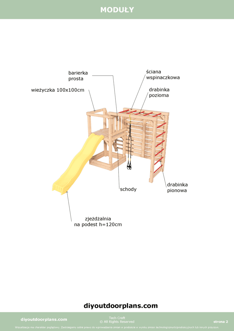 Plac Zabaw drewniany, Małpi Gaj, Siłownia Zewnętrzna FIT-SET 5