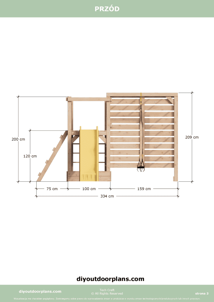 Plac Zabaw drewniany, Małpi Gaj, Siłownia Zewnętrzna FIT-SET 5