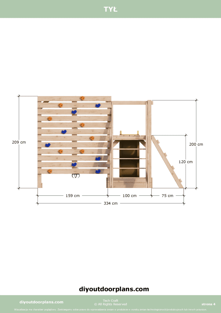 Plac Zabaw drewniany, Małpi Gaj, Siłownia Zewnętrzna FIT-SET 5