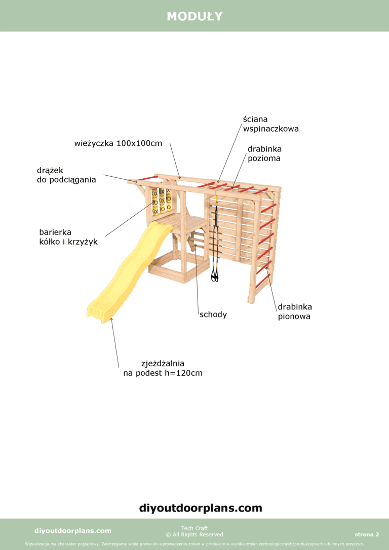 Plac Zabaw drewniany, Małpi Gaj, Siłownia Zewnętrzna FIT-SET 6