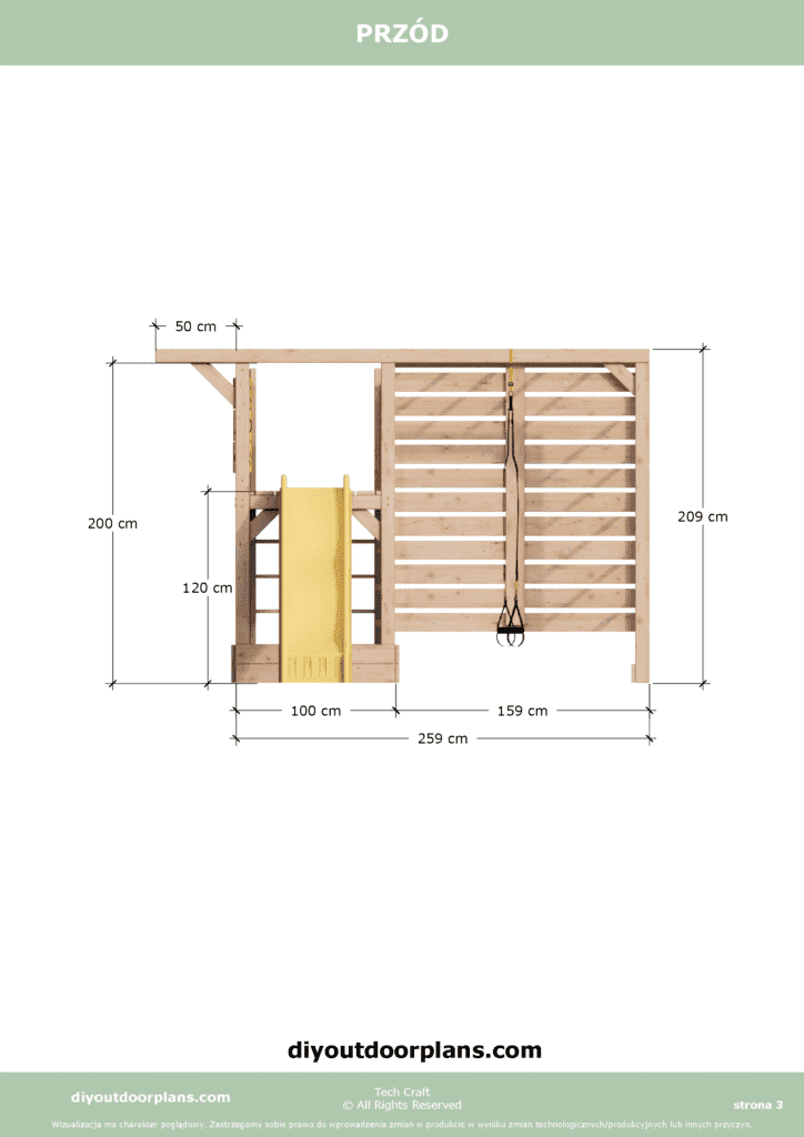 Plac Zabaw drewniany, Małpi Gaj, Siłownia Zewnętrzna FIT-SET 6