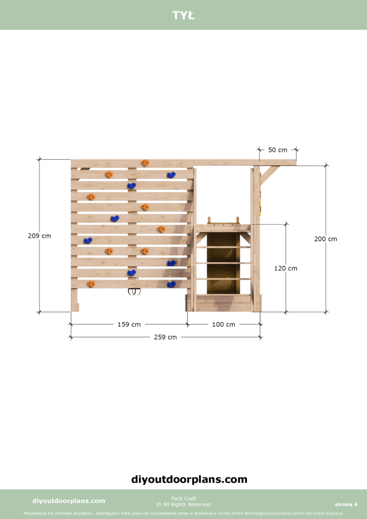 Plac Zabaw drewniany, Małpi Gaj, Siłownia Zewnętrzna FIT-SET 6