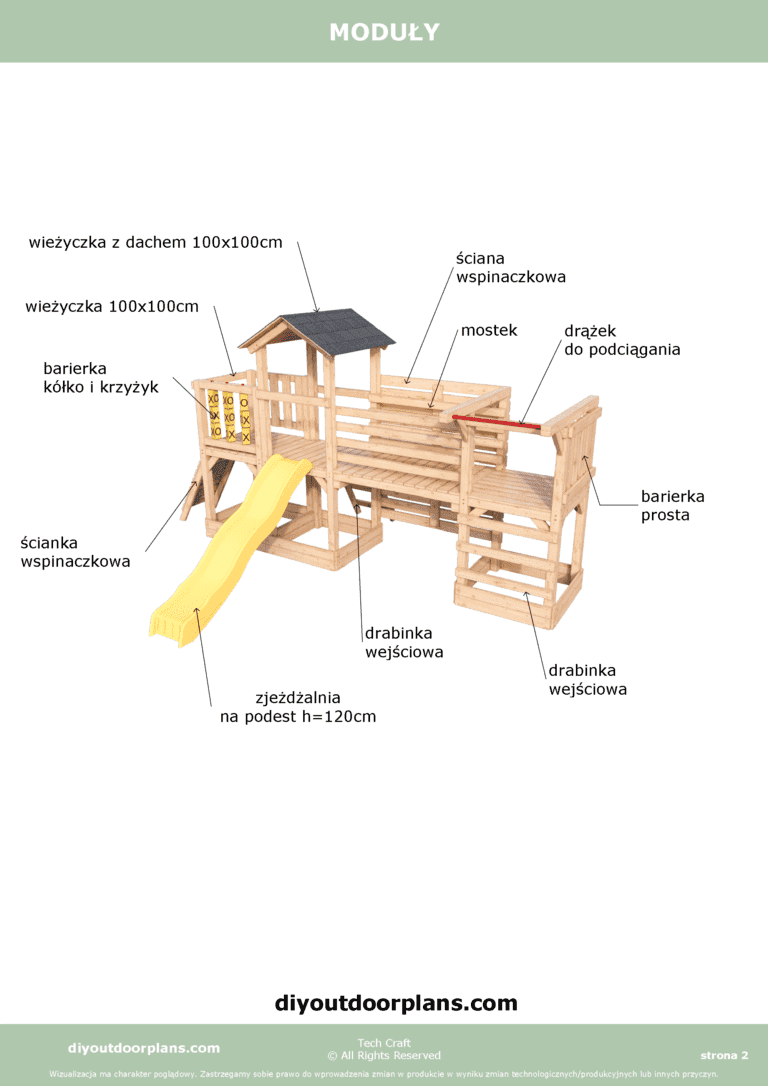 Plac Zabawe drewniany, Małpi Gaj, Siłownia Zewnętrzna FIT-SET 3