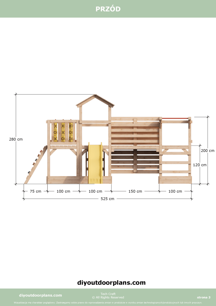 Plac Zabawe drewniany, Małpi Gaj, Siłownia Zewnętrzna FIT-SET 3