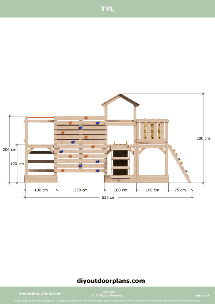 Plac Zabawe drewniany, Małpi Gaj, Siłownia Zewnętrzna FIT-SET 3