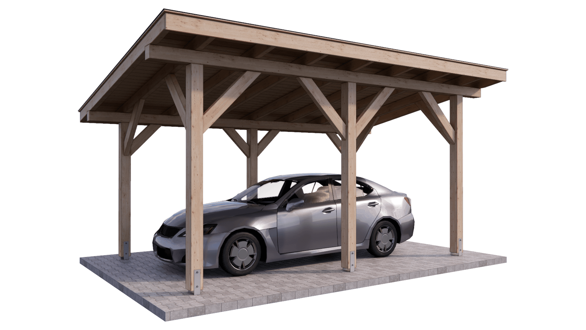 Carport wiata garażowa drewniana zadaszenie 5x3 wolnostojąca
