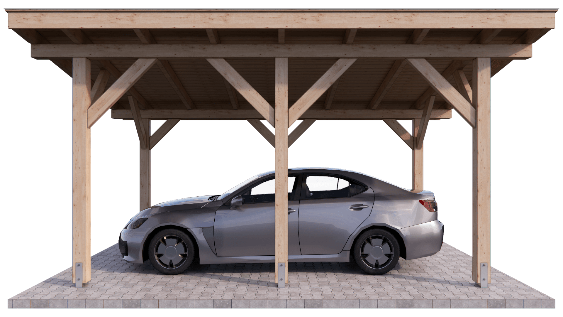 Carport wiata garażowa drewniana zadaszenie 5x3 wolnostojąca